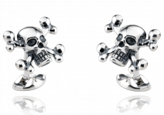 Sterling Silver Skull & Crossbones Cufflinks