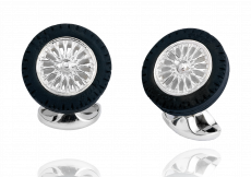 Sterling Silver Rubber Tyre Cufflinks