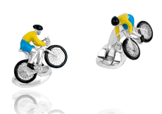 Sterling Silver Bike & Rider Cufflinks